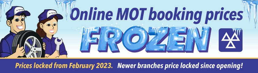 Mr Tyre's online MOT prices frozen graphic