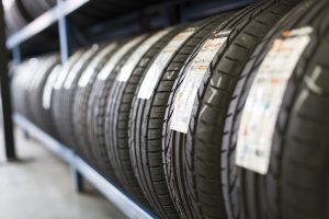 Row of tyres at Mr Tyre