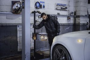 White car having MOT at Mr Tyre Leicester.