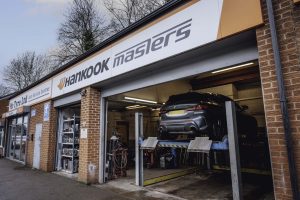 Car at Mr Tyre Leicester Branch ready for inspection.