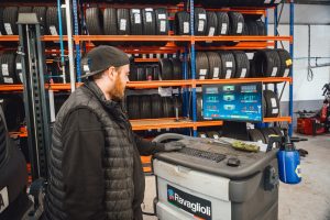 Wheel balancing software on screen at Mr Tyre Bloxwich