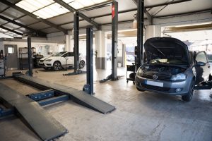 Mr Tyre Bloxwich workshop with car ramps
